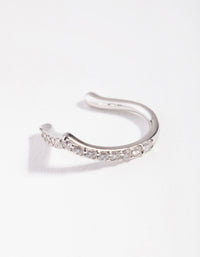 Silver Cubic Zirconia Faux Nose Ring - link has visual effect only