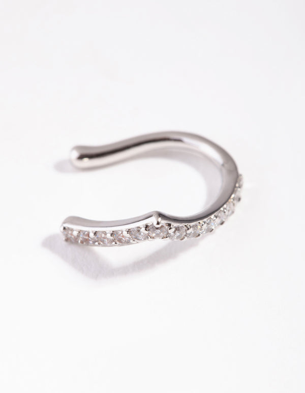 Silver Cubic Zirconia Faux Nose Ring