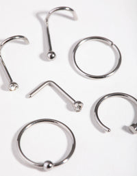 Surgical Steel Classic Mixed Nose Piercing 6-Pack - link has visual effect only