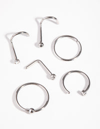 Surgical Steel Classic Mixed Nose Piercing 6-Pack - link has visual effect only