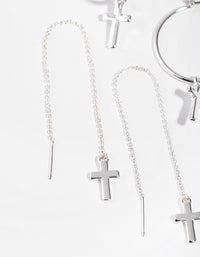 Silver Basic Cross Pack Earring - link has visual effect only