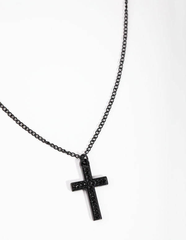 Matte Diamante Cross Necklace