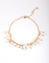 Gold Plated Freshwater Pearl Droplet Bracelet - link has visual effect only