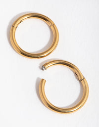 24 Carat Gold Plated Surgical Steel Fine 8mm Sleeper Earrings - link has visual effect only