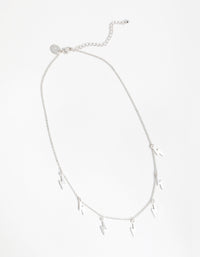 Silver Multi Lightning Station Necklace - link has visual effect only