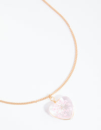 Pink Cluster Flower Heart Bead Necklace - link has visual effect only