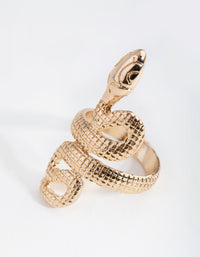 Gold Two Wrap Snake Ring - link has visual effect only