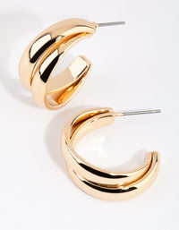 Gold Small Double Hoop Earrings - link has visual effect only