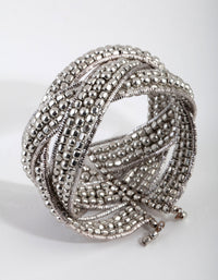 Silver Twisted Row Cuff Bracelet - link has visual effect only