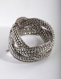 Silver Twisted Row Cuff Bracelet - link has visual effect only