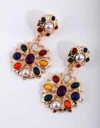 Gold Technicolour Round Earrings - link has visual effect only