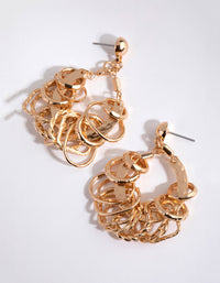 Gold Multi Ring Drop Earrings - link has visual effect only