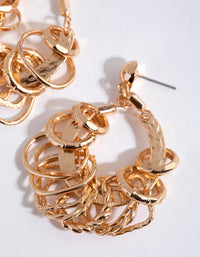 Gold Multi Ring Drop Earrings - link has visual effect only