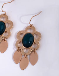 Gold Vintage Flower Drop Earrings - link has visual effect only