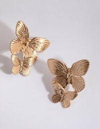 Gold Vintage Butterflies Stud Earrings - link has visual effect only