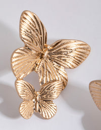 Gold Vintage Butterflies Stud Earrings - link has visual effect only