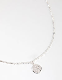 Silver Plated Starburst Disc Necklace - link has visual effect only