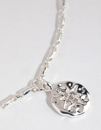 Silver Plated Starburst Disc Necklace - link has visual effect only