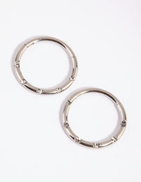 Surgical Steel Diamante 8mm Sleeper Earrings - link has visual effect only