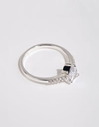 Silver Plated Pear Cubic Zirconia Ring - link has visual effect only