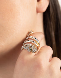 Gold Large Snake Diamante Ring - link has visual effect only