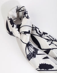 White Floral Border Scarf - link has visual effect only