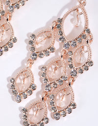 Rose Gold Diamante Teardrop Cascade Drop Earrings - link has visual effect only