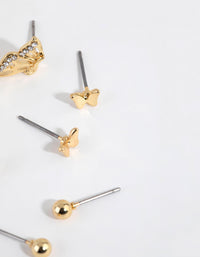 Gold Plated Butterfly Stud Pack - link has visual effect only