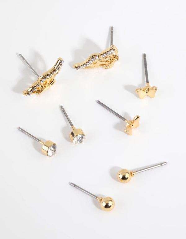 Gold Plated Butterfly Stud Pack