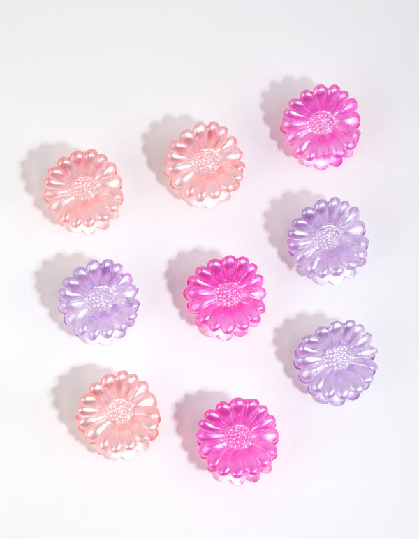 Pearlised Plastic Mini Flower Claw Pack