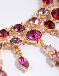 Red & Pink Mixed Cut Diamante Necklace - link has visual effect only