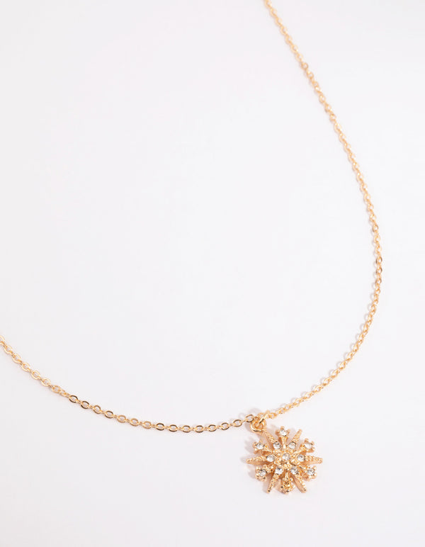 Gold Diamante Star Celestial Necklace