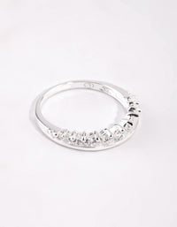 Sterling Silver Diamante Row Ring - link has visual effect only