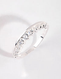 Sterling Silver Diamante Row Ring - link has visual effect only