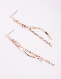 Rose Gold Diamante Twisted Drop Earrings - link has visual effect only