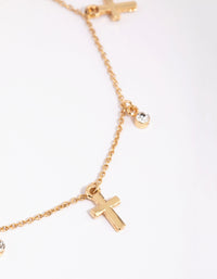 Gold Cross & Diamante Anklet - link has visual effect only