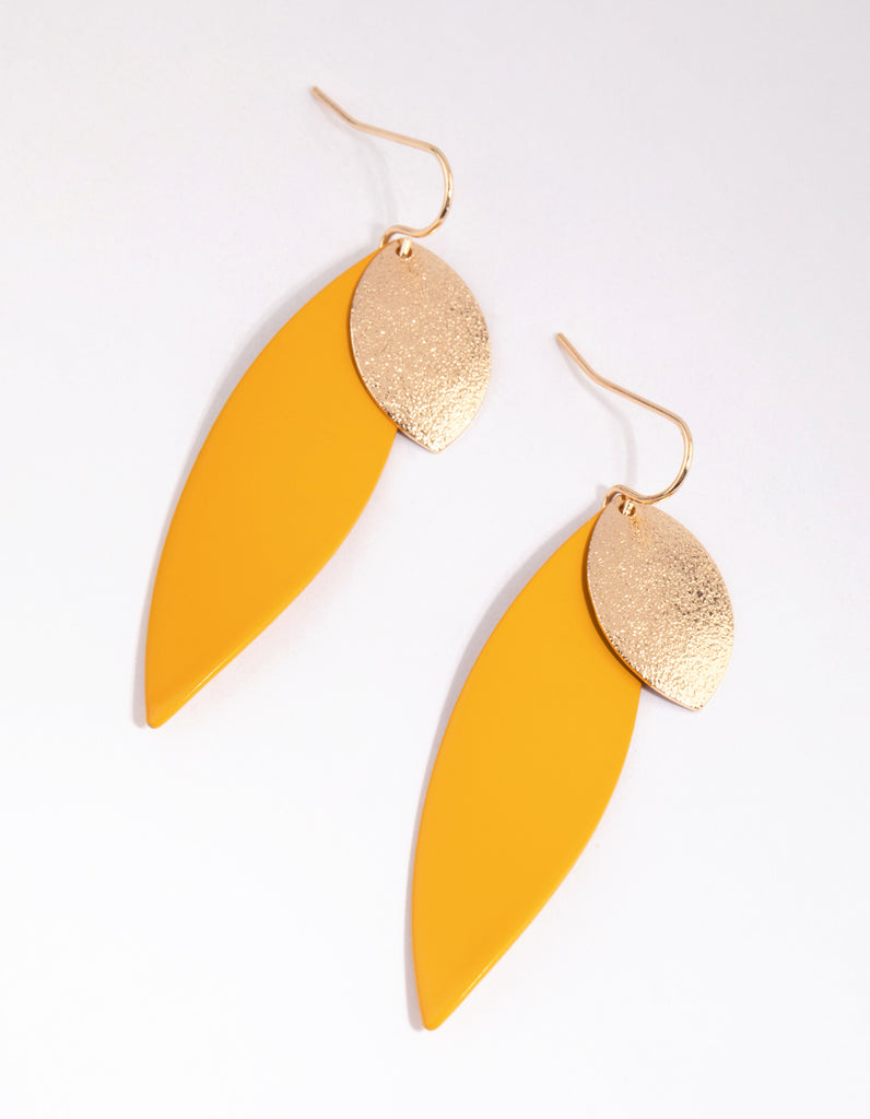 Yellow Leaf Drop Earrings - Lovisa