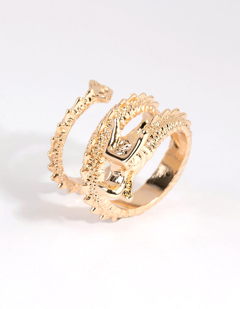 Gold Statement Dragon Ring - Lovisa