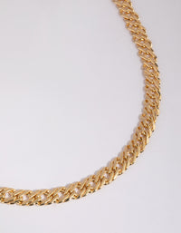 Gold Plated Flat Curb Chain Necklace - link has visual effect only