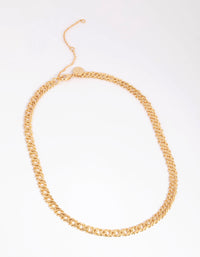 Gold Plated Flat Curb Chain Necklace - link has visual effect only