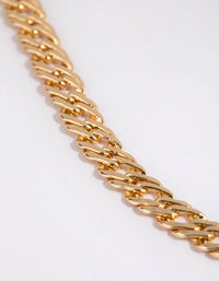 Gold Plated Flat Curb Chain Necklace - link has visual effect only