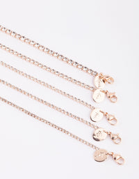 Rose Gold Diamante Choker 5-Pack - link has visual effect only