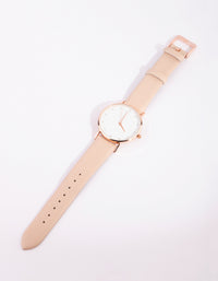 Gold Crosshatch PU Strap Watch - link has visual effect only