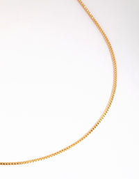 Gold Plated Long Box Chain Necklace - link has visual effect only