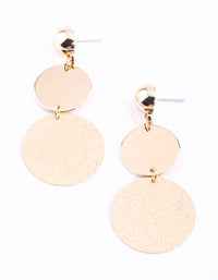 Gold Disc Drop Earrings - link has visual effect only