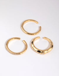 Gold Plated Ring Set with Diamantes - link has visual effect only