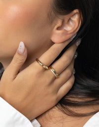 Gold Plated Ring Set with Diamantes - link has visual effect only