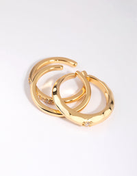 Gold Plated Ring Set with Diamantes - link has visual effect only