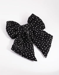 Black & White Polka Dot Bow Clip - link has visual effect only