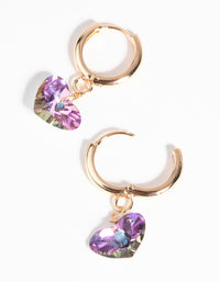 Gold Heart Huggie Hoop Earrings - link has visual effect only